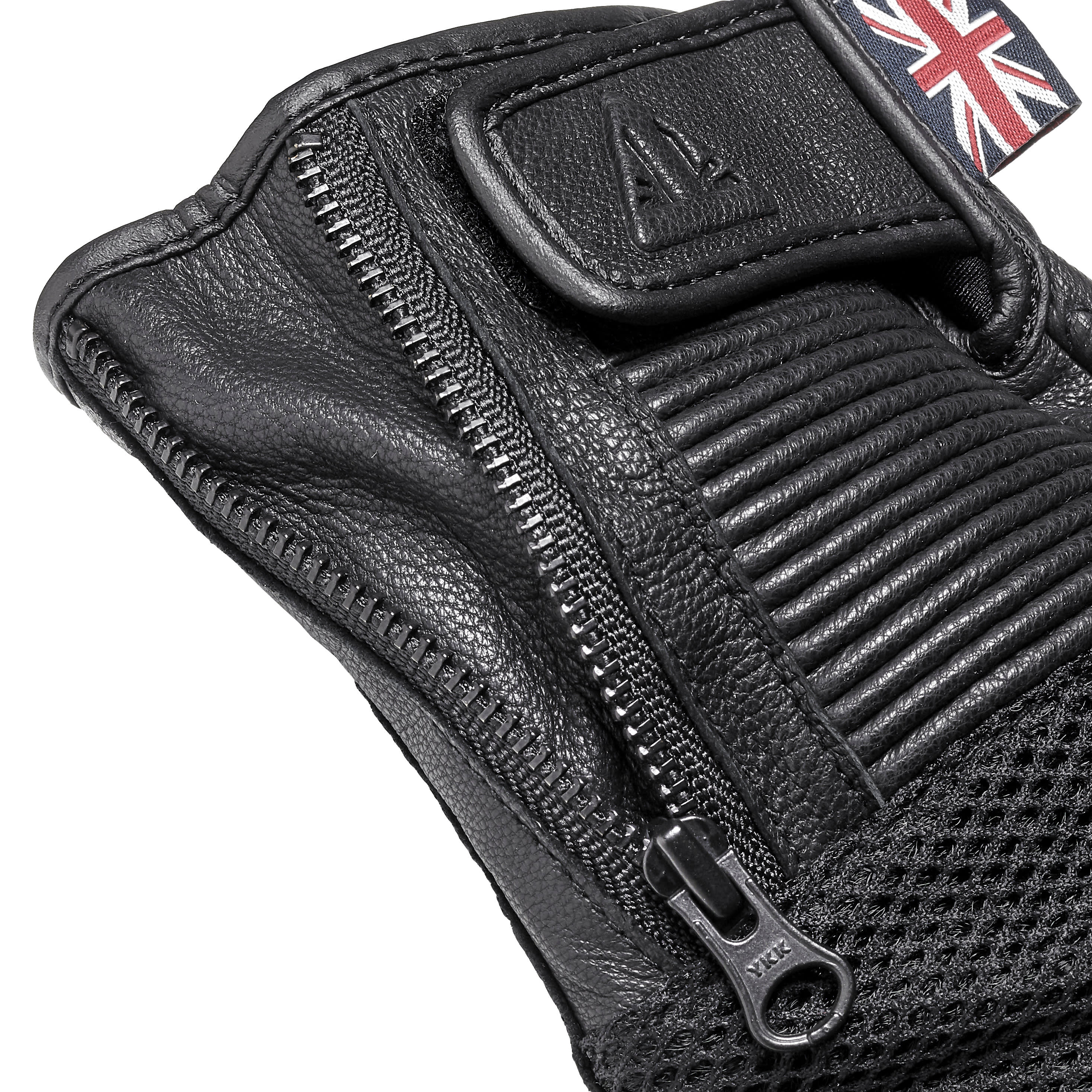 Raven Mesh Black Leather Gloves | Motorcycle Clothing